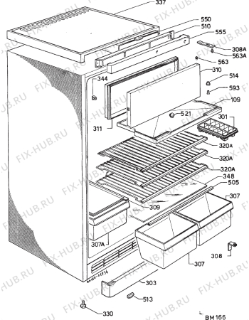 Взрыв-схема холодильника Zanussi ZF282C - Схема узла Housing 001