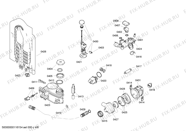 Взрыв-схема посудомоечной машины Bosch SGI33E25AU - Схема узла 04