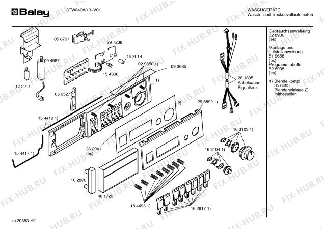 Схема №6 3TW840A с изображением Инструкция по эксплуатации для стиральной машины Bosch 00528936