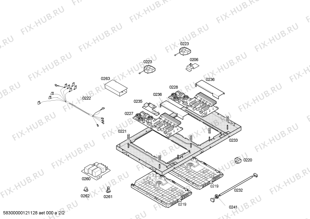 Взрыв-схема плиты (духовки) Constructa CA48350 induc constr.80 tctop m_bas inox 4i b+cp - Схема узла 02