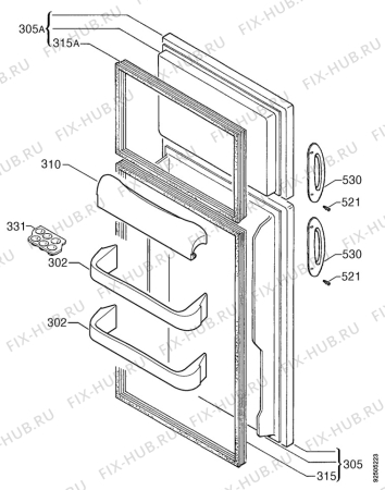 Взрыв-схема холодильника Zanussi Z15/4R - Схема узла Door 003