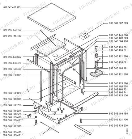 Взрыв-схема посудомоечной машины Electrolux ESF665W - Схема узла Section 3