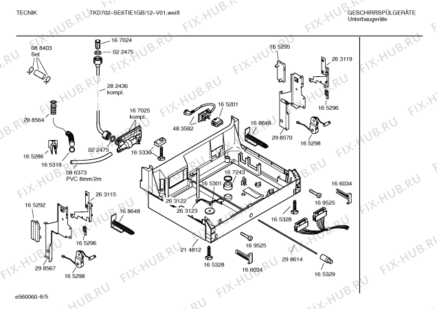 Взрыв-схема посудомоечной машины Tecnik SE6TIE1GB TKD702 - Схема узла 05