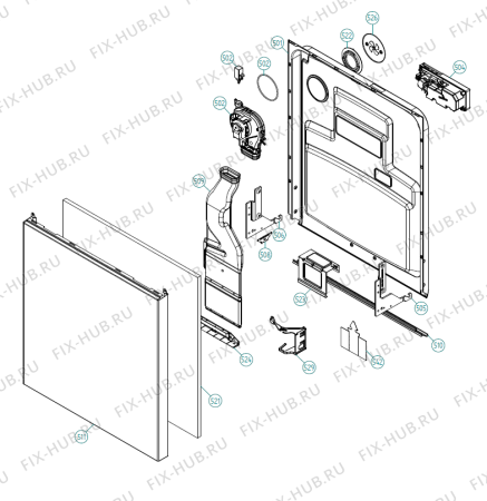 Взрыв-схема посудомоечной машины Asko D5122 IL   -SS Bi Soft (339243, DW70.1) - Схема узла 05