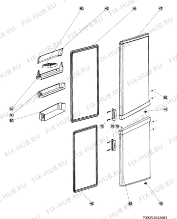 Взрыв-схема холодильника Electrolux ERB27100W - Схема узла Door 003