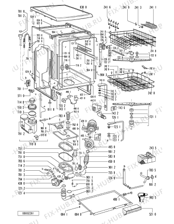 Схема №1 ADP 8454 WH с изображением Блок управления для электропосудомоечной машины Whirlpool 481221478681