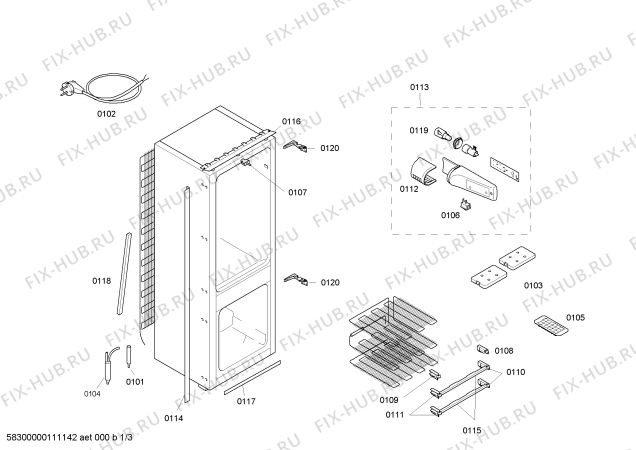 Схема №3 K9525X4GB с изображением Дверь для холодильной камеры Bosch 00241708