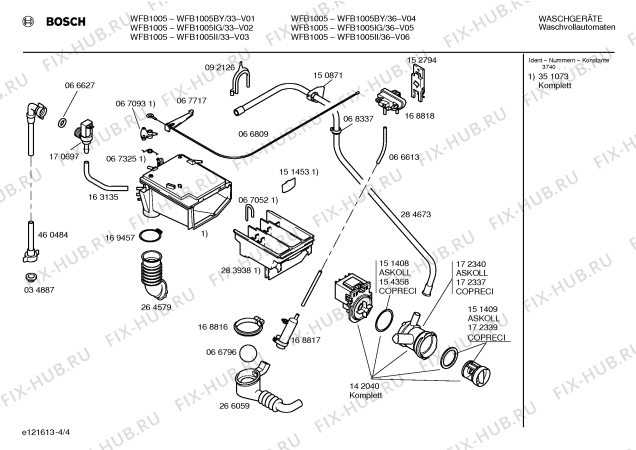 Схема №4 WFB1005II BOSCH ONDA с изображением Инструкция по эксплуатации для стиральной машины Bosch 00520670