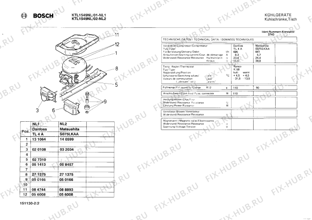 Схема №2 KTL1549NL с изображением Клапан для холодильника Bosch 00087912