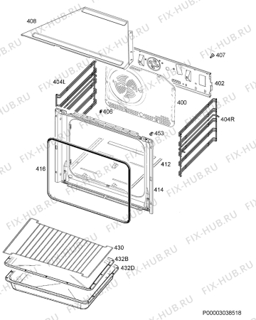 Взрыв-схема плиты (духовки) Zanussi ZOB32702XD - Схема узла Oven