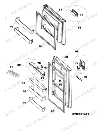 Схема №3 NMTZD822FWD (F083674) с изображением Дверь для холодильной камеры Indesit C00296789