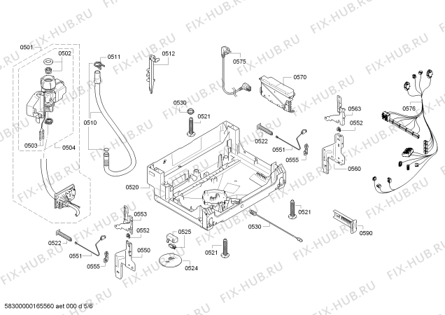 Схема №6 CG5A01J5 с изображением Модуль управления для посудомойки Bosch 00658193
