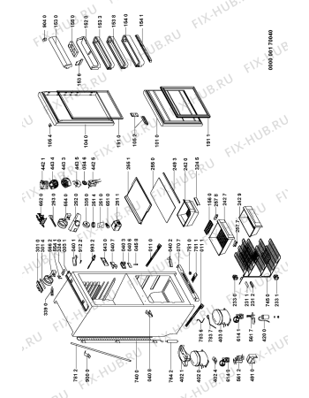 Схема №1 FIC-39/F с изображением Поверхность для холодильной камеры Whirlpool 481241828496
