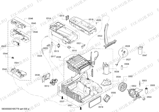 Схема №4 WT45W510 iQ700 self Cleaning condenser с изображением Силовой модуль запрограммированный для электросушки Siemens 10001804