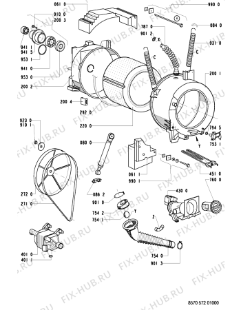 Схема №2 AWM 572/A с изображением Обшивка для стиралки Whirlpool 481245210316