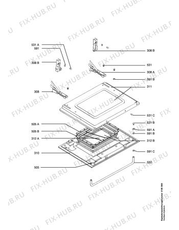 Взрыв-схема плиты (духовки) Aeg 5010E-M2 CH - Схема узла Section2