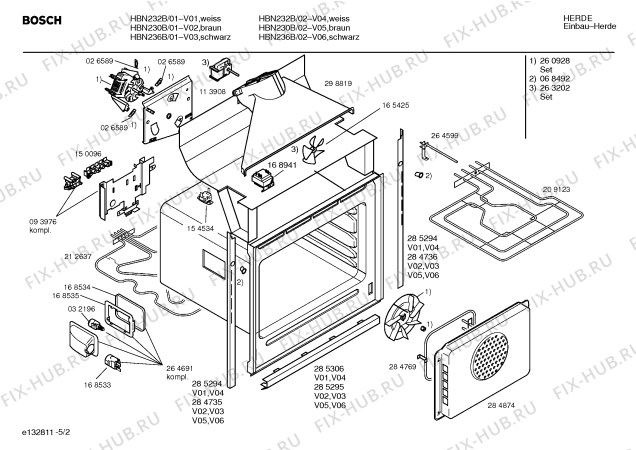 Взрыв-схема плиты (духовки) Bosch HBN232B - Схема узла 02