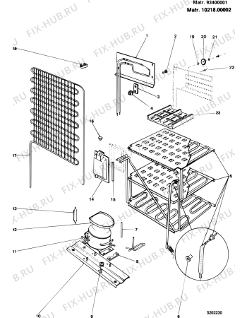 Взрыв-схема холодильника Ariston ERF323UK (F008071) - Схема узла
