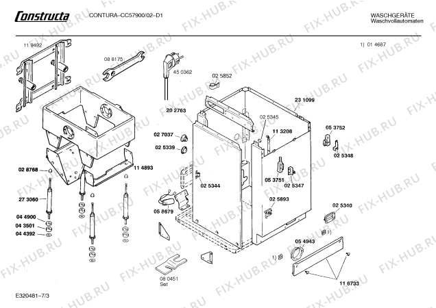 Схема №3 CC57900 CONTURA с изображением Панель для стиралки Bosch 00281830
