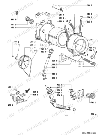 Схема №1 WAK 7740/2 с изображением Кнопка, ручка переключения Whirlpool 481241318287