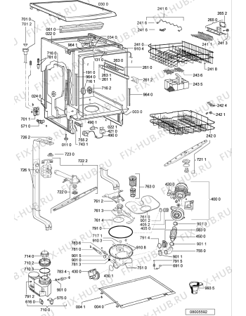 Схема №1 ADP 4731/5 WH с изображением Сенсорная панель для посудомойки Whirlpool 481245373012