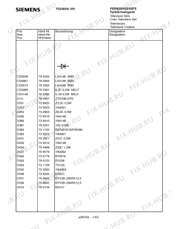 Схема №7 FS338V6 с изображением Инструкция по эксплуатации для жк-телевизора Siemens 00531158