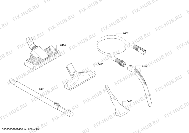 Взрыв-схема пылесоса Bosch BGL2UA3208 GL-20 Bag&Bagless - Схема узла 04