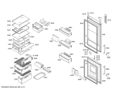Схема №3 KGN36A43 с изображением Дверь морозильной камеры для холодильника Bosch 00681948