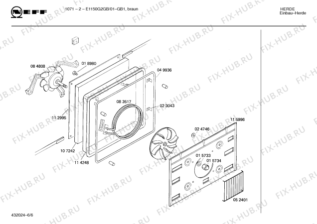 Схема №5 E1150G2GB 1071-2 с изображением Панель для духового шкафа Bosch 00281959