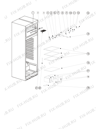 Взрыв-схема холодильника Indesit TIAA14UA (F082267) - Схема узла