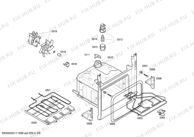 Схема №4 HEV43W350 с изображением Нижний нагревательный элемент для плиты (духовки) Bosch 00472511