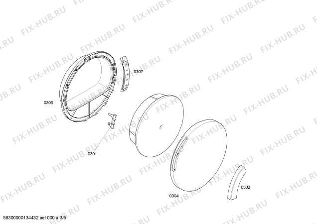 Взрыв-схема сушильной машины Bosch WTE84380FF - Схема узла 03