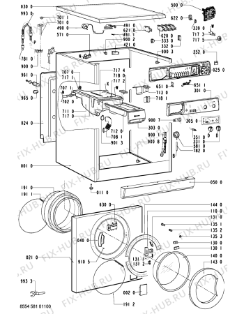 Схема №1 WAS 4340/2 с изображением Декоративная панель для стиральной машины Whirlpool 481245214169