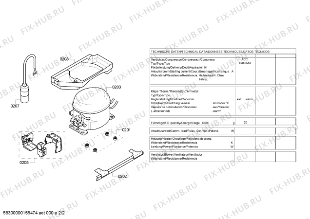 Схема №2 KTR16AW30 с изображением Регулировочный узел для холодильной камеры Bosch 00656495