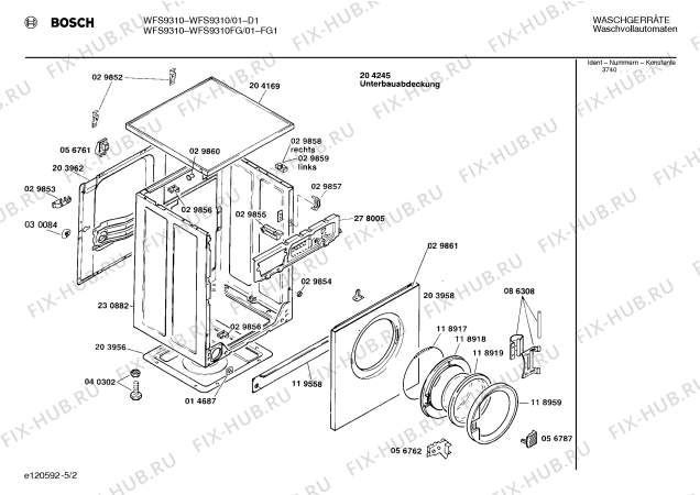 Взрыв-схема стиральной машины Bosch WFS9310FG WFS9310 - Схема узла 02