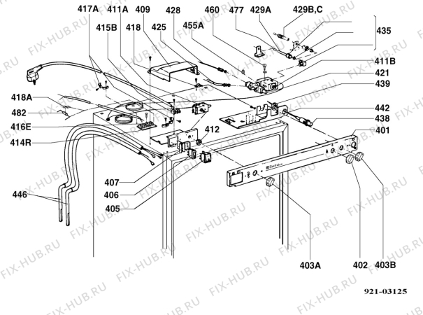 Взрыв-схема холодильника Electrolux RM4360L - Схема узла Armature/fitting