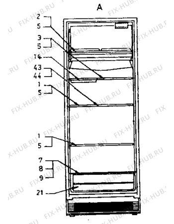 Взрыв-схема холодильника Electrolux ER3304C - Схема узла Internal parts