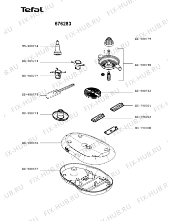 Взрыв-схема кухонного комбайна Tefal 676283 - Схема узла SP000020.8P2