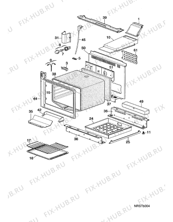 Взрыв-схема плиты (духовки) Faure CGL6940W - Схема узла Oven