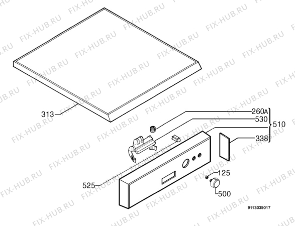 Взрыв-схема посудомоечной машины Zanussi ZDS205F - Схема узла Command panel 037