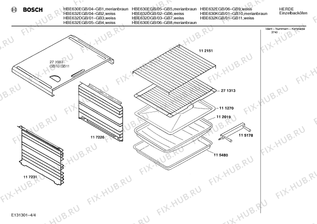 Схема №4 HBE630KGB с изображением Инструкция по эксплуатации для духового шкафа Bosch 00516210