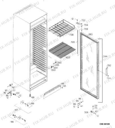 Взрыв-схема холодильника Electrolux FKG410-071 - Схема узла Functional parts