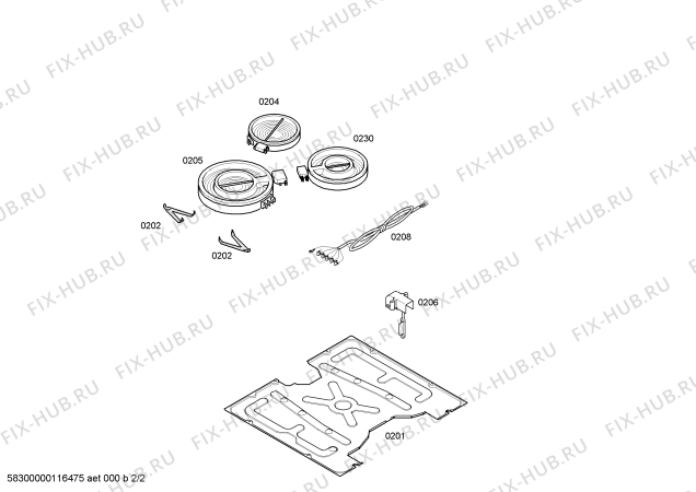 Схема №2 3ET718F с изображением Стеклокерамика для плиты (духовки) Bosch 00476646