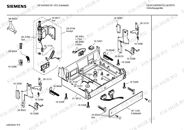 Схема №6 SE54562CH с изображением Передняя панель для посудомойки Siemens 00362289