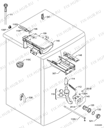 Взрыв-схема стиральной машины Zanussi ZWF16070W1 - Схема узла Hydraulic System 272
