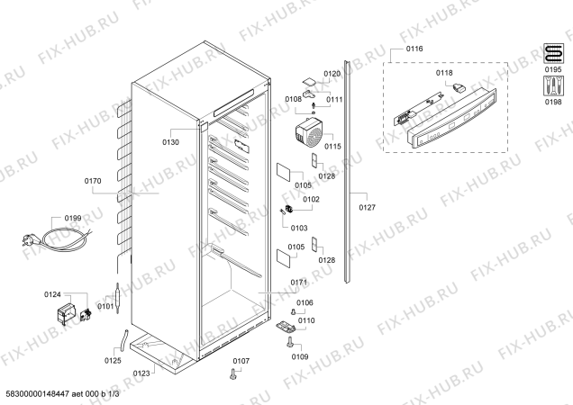 Схема №3 KSR38X96 с изображением Панель управления для холодильника Bosch 00701505