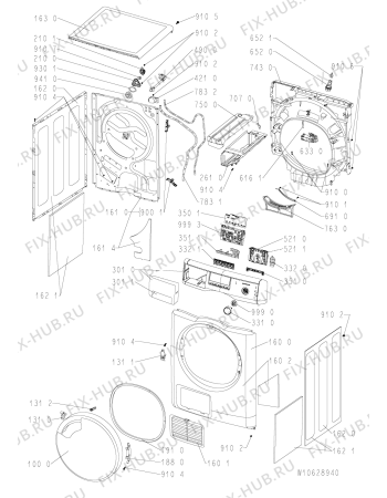 Схема №1 TK PRO 94A++ с изображением Декоративная панель для стиральной машины Whirlpool 481010600409
