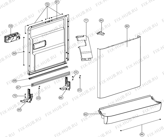 Взрыв-схема посудомоечной машины Gorenje GS53250W (440501, T14) - Схема узла 07