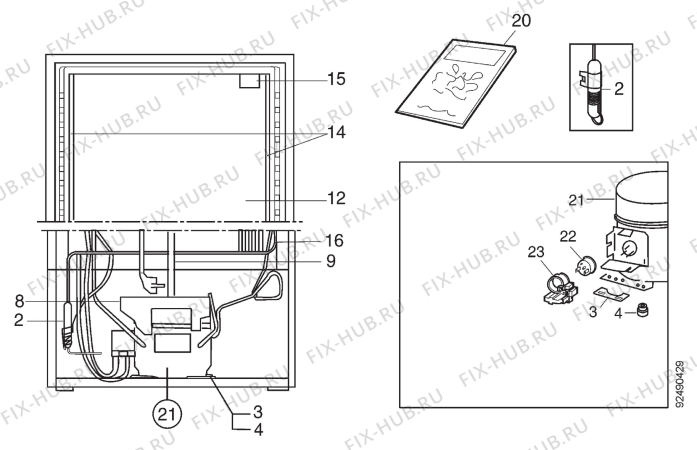 Взрыв-схема холодильника Electrolux ER8605D - Схема узла Section 4