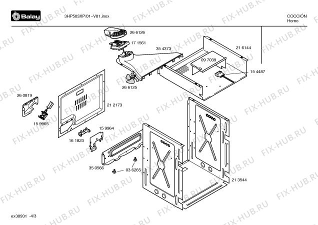 Схема №4 3HP503XP с изображением Панель для духового шкафа Bosch 00365795